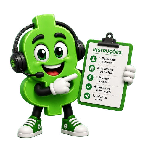 Mascote do Senso segurando instruções